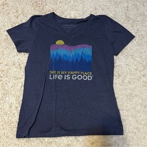 Life Is Good Crusher Tee Women’s Medium Blue size medium